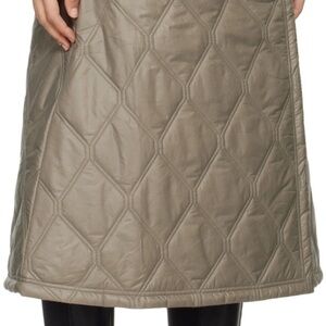 Ganni Quilted Beige A-Line Skirt